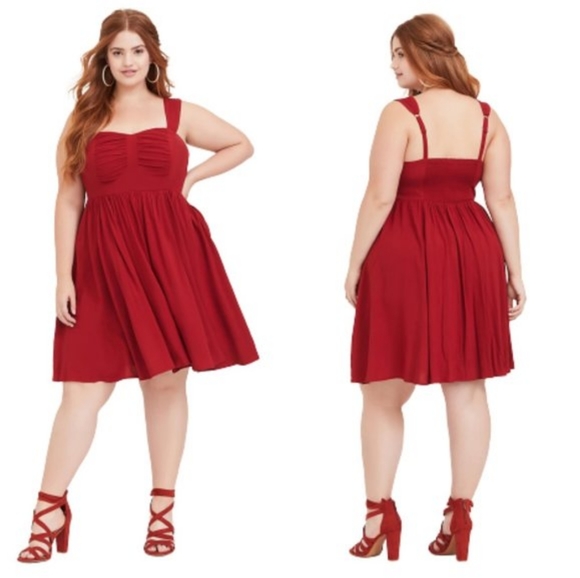 Torrid red twirly skater dress